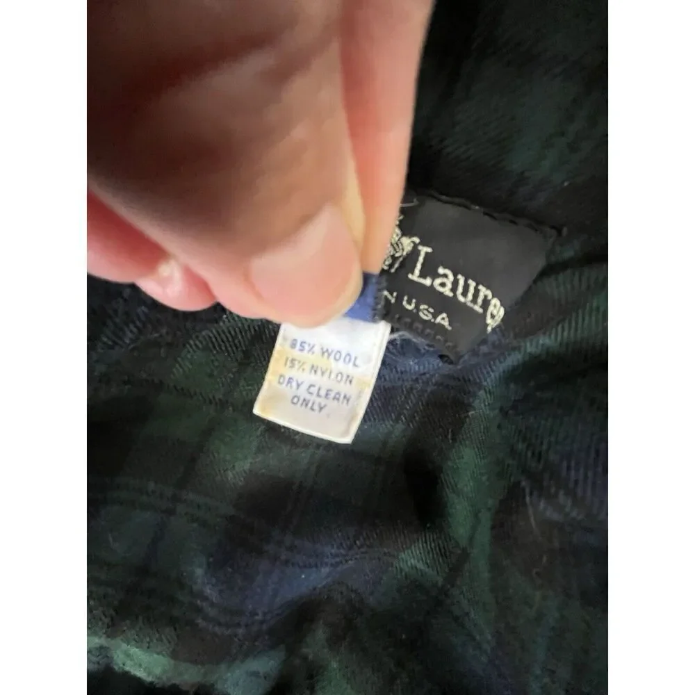Vintage Polo Ralph Lauren Men’s S Hooded Toggle Coat, Navy Wool Twill Women’s M